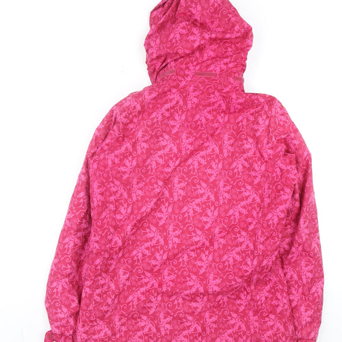 Regatta Teens Pink Butterfly Print Waterproof Hooded Rain Jacket Size 14
