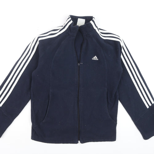 Adidas Mens Navy Full Zip Fleece Sweatshirt Size S Classic Sportswear
