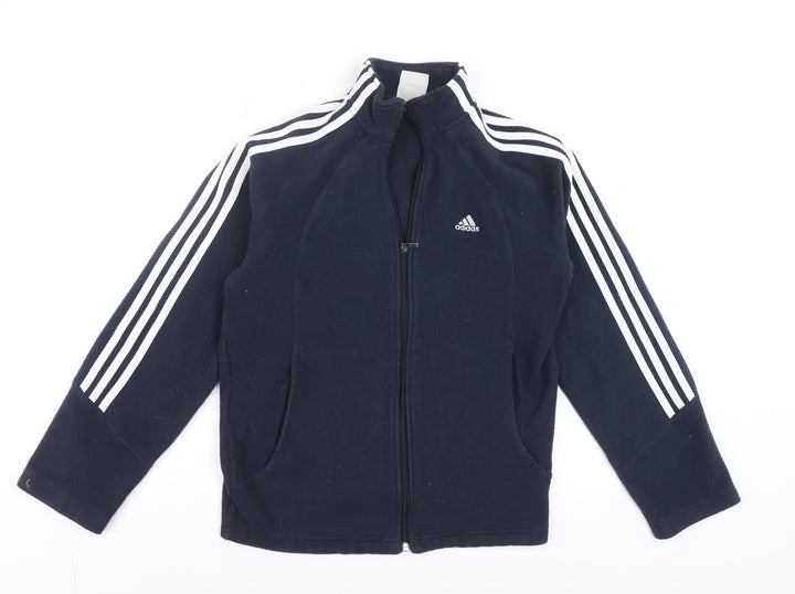 Adidas Mens Navy Full Zip Fleece Sweatshirt Size S Classic Sportswear