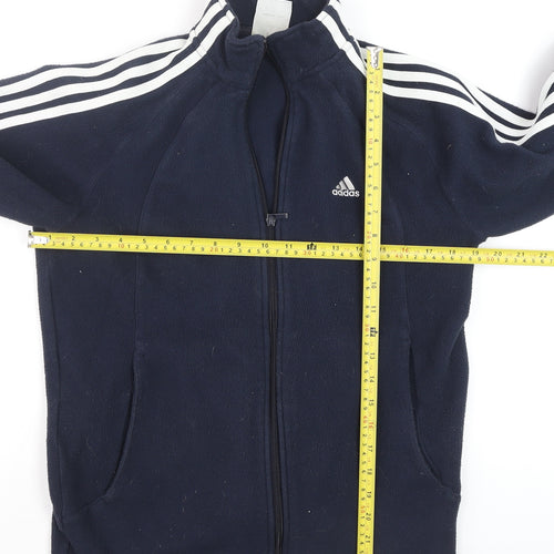 Adidas Mens Navy Full Zip Fleece Sweatshirt Size S Classic Sportswear