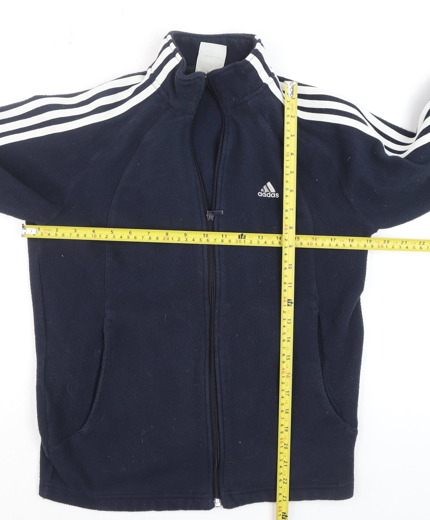 Adidas Mens Navy Full Zip Fleece Sweatshirt Size S Classic Sportswear