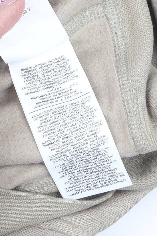 Nike Teens Beige Pullover Hoodie M Logo Graphic Fleece Sweatshirt