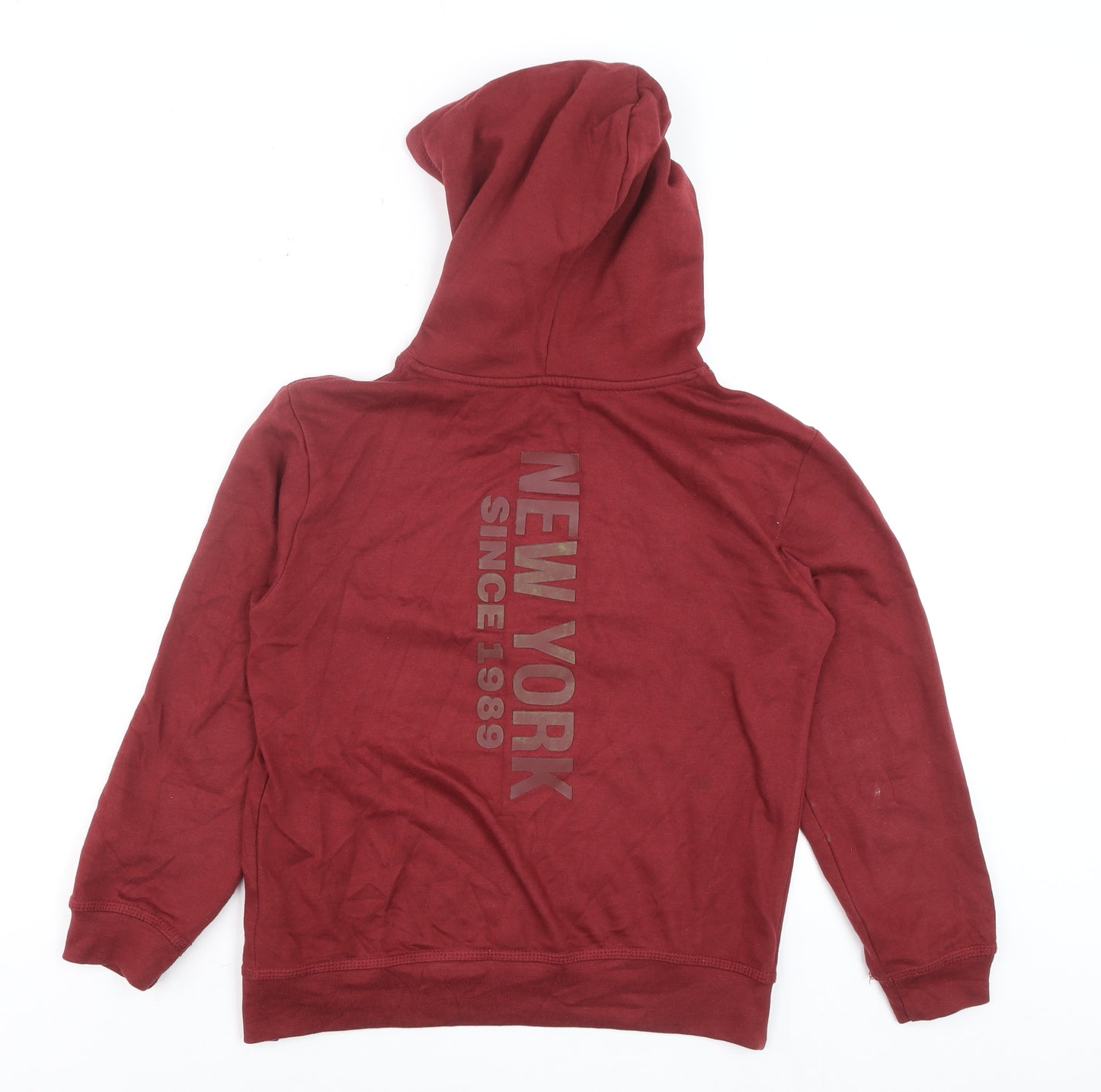 DKNY Jeans Teens Red Pullover Hoodie 12 Plus Graphic Logo Fleece