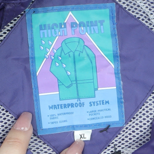 High Point Womens Purple XL Waterproof Rain Coat Hooded Jacket