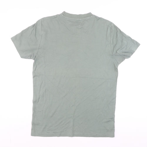 Next Men's Blue Striped Cotton Crew Neck T-Shirt Size M Regular Fit