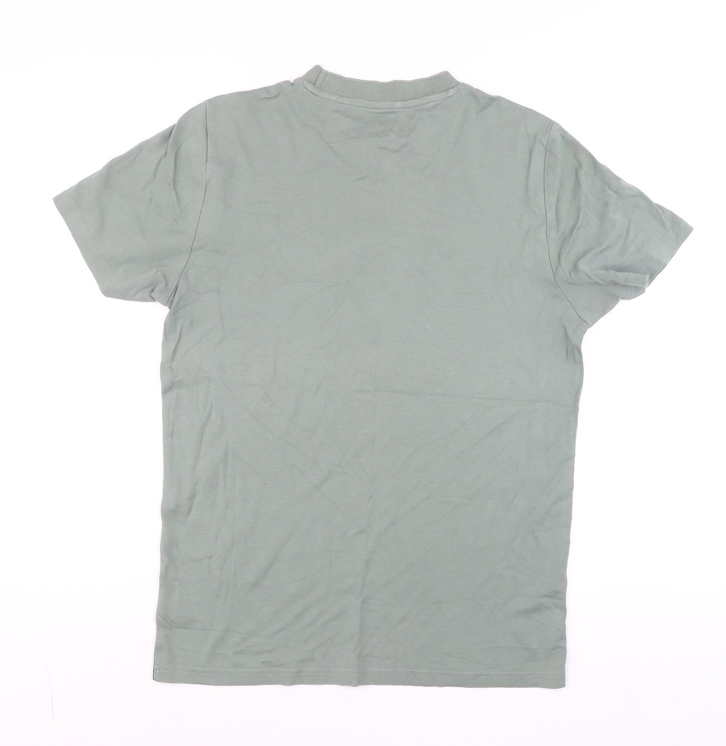 Next Men's Blue Striped Cotton Crew Neck T-Shirt Size M Regular Fit