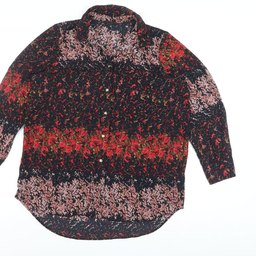 NEXT Womens Multicoloured Floral Button-Up Long Sleeve Shirt UK 12