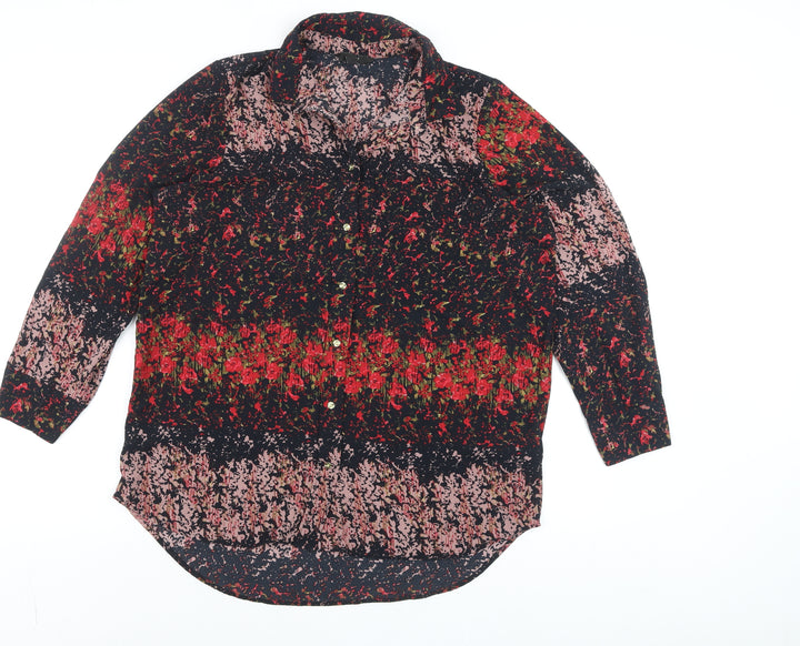 NEXT Womens Multicoloured Floral Button-Up Long Sleeve Shirt UK 12