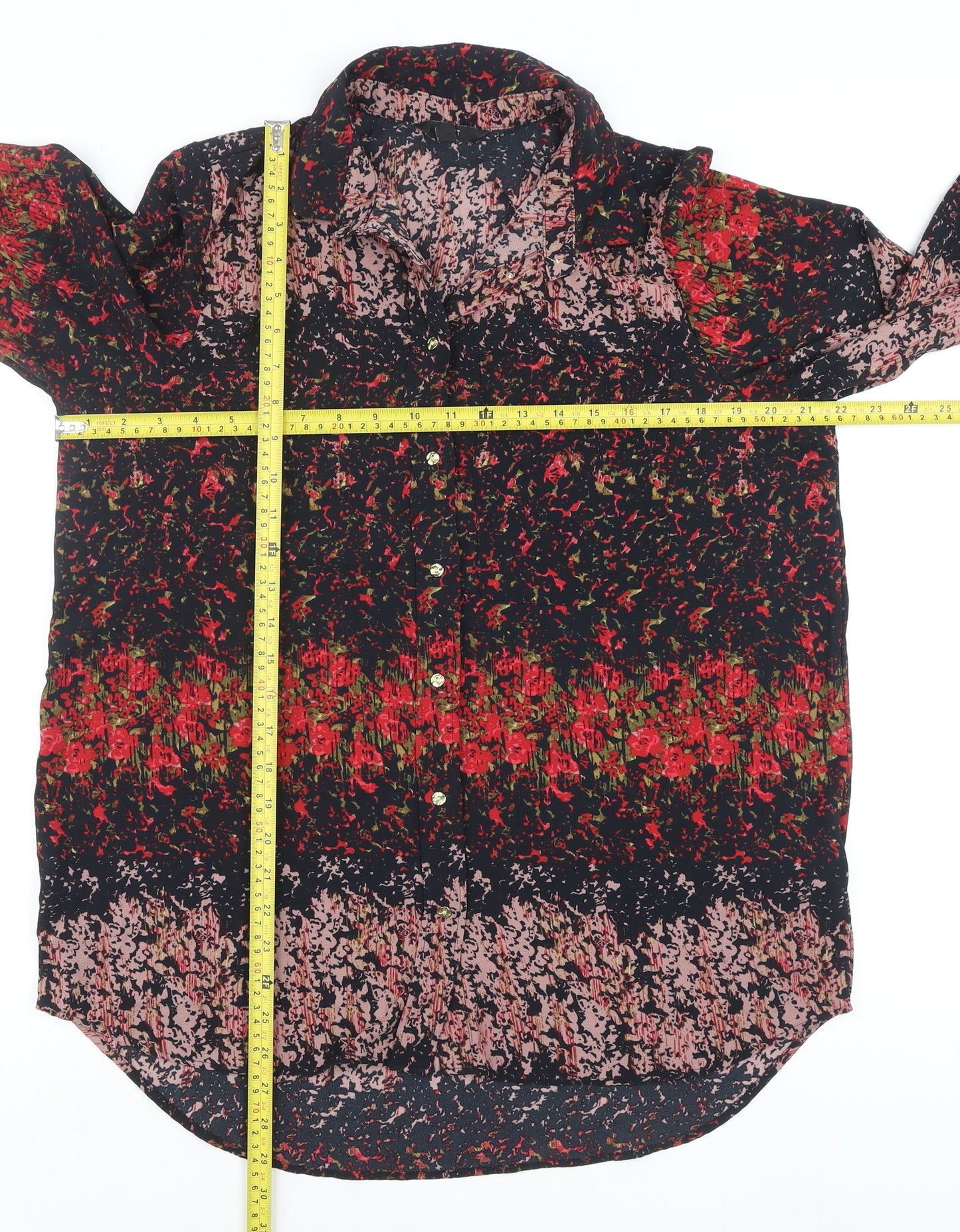 NEXT Womens Multicoloured Floral Button-Up Long Sleeve Shirt UK 12