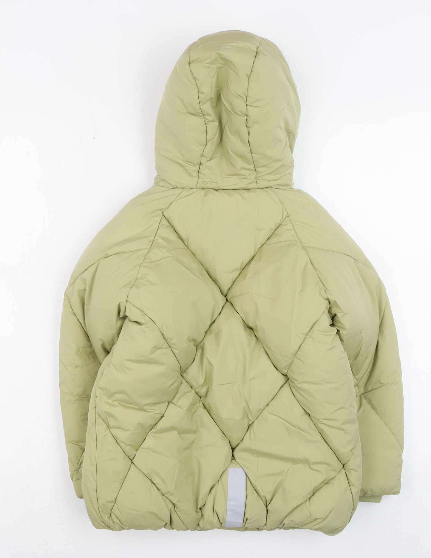 Marks and Spencer Boys Green Hooded Puffer Jacket 6-7 Years Shower Resistant