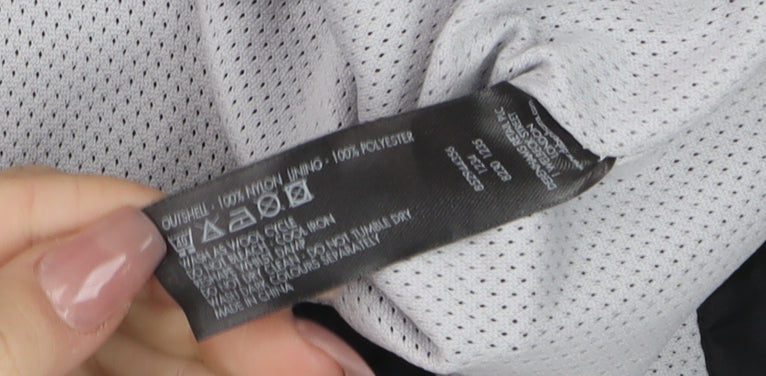 Red Herring Boys Black Hooded Windbreaker Jacket Size 13 Years