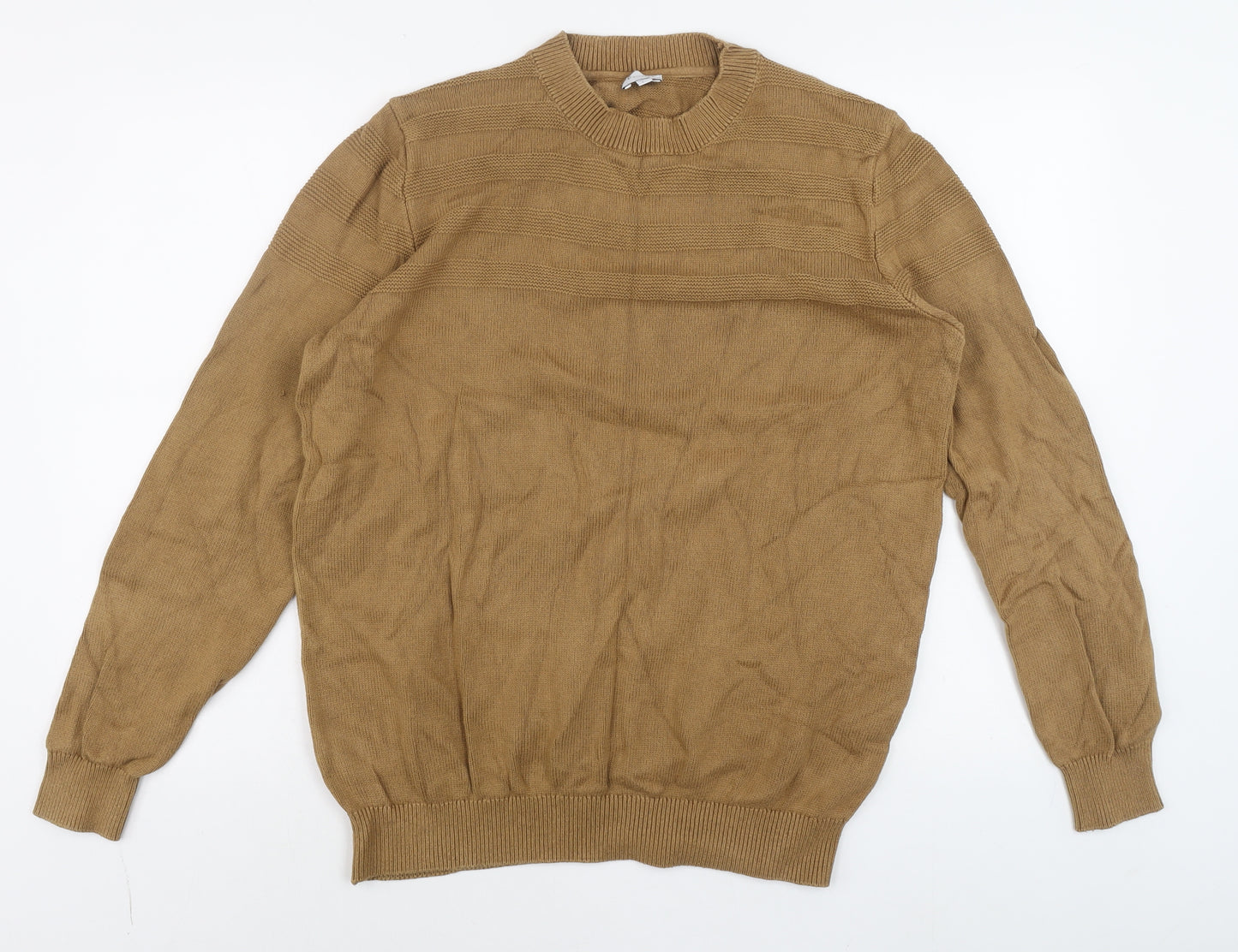 Celio Men’s Beige Cotton Crew Neck Pullover Jumper Size L