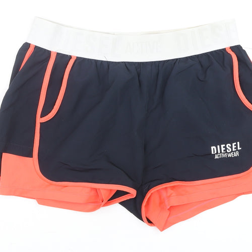 Diesel Activewear Men's Navy & Coral Running Shorts Size S