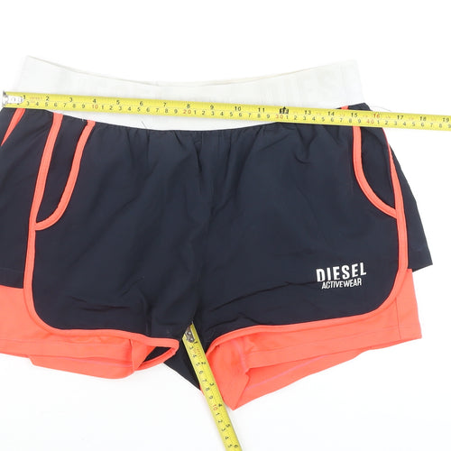 Diesel Activewear Men's Navy & Coral Running Shorts Size S