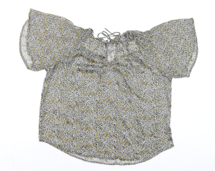 Next Women's Multicoloured Floral Off Shoulder Chiffon Blouse Size 14