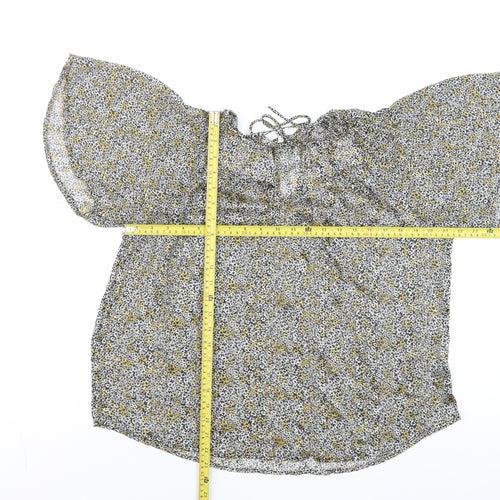 Next Women's Multicoloured Floral Off Shoulder Chiffon Blouse Size 14