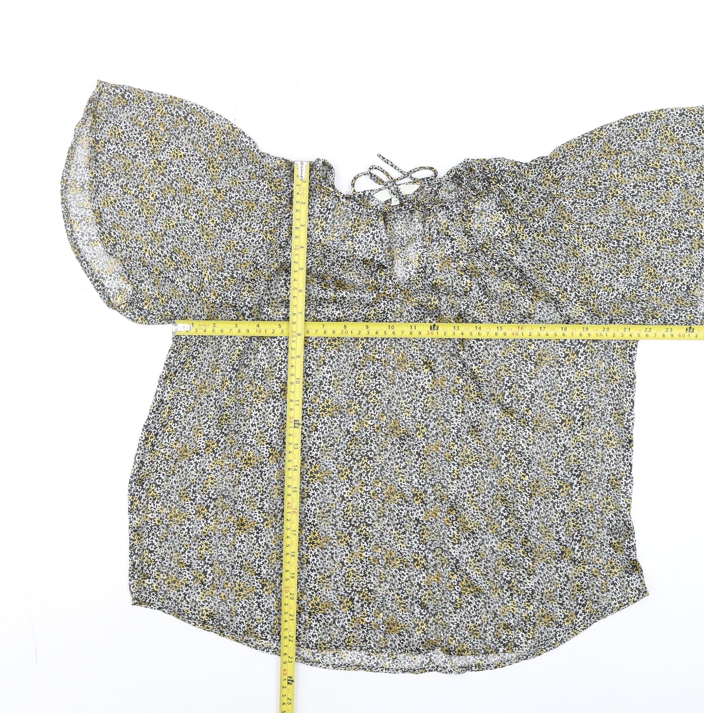 Next Women's Multicoloured Floral Off Shoulder Chiffon Blouse Size 14