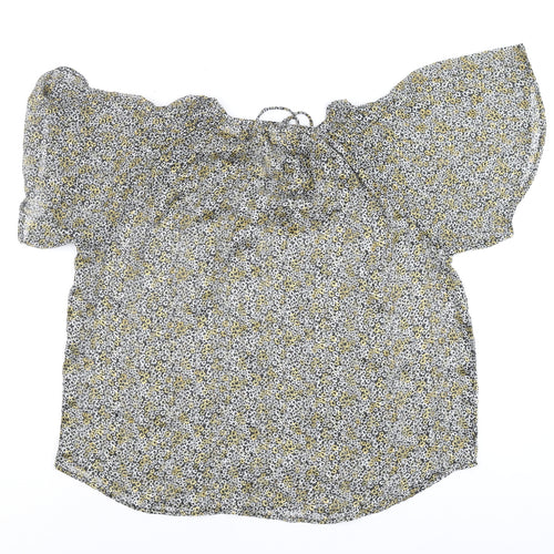 Next Women's Multicoloured Floral Off Shoulder Chiffon Blouse Size 14