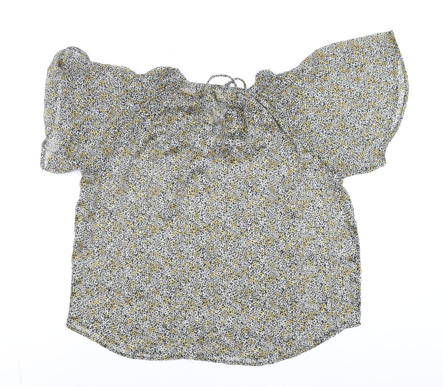 Next Women's Multicoloured Floral Off Shoulder Chiffon Blouse Size 14