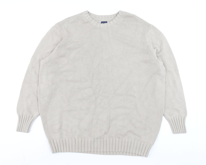 GAP Men's Beige Cotton Crew Neck Pullover Jumper Size M
