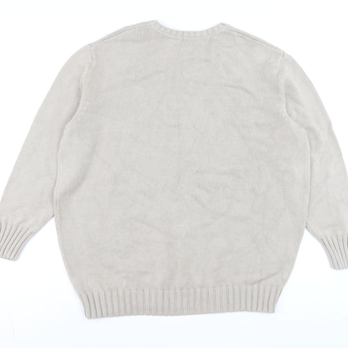 GAP Men's Beige Cotton Crew Neck Pullover Jumper Size M
