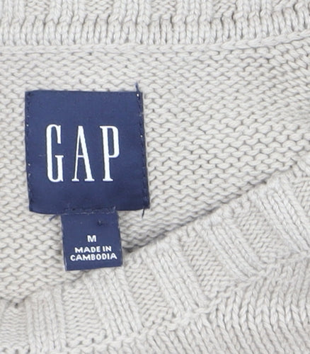 GAP Men's Beige Cotton Crew Neck Pullover Jumper Size M
