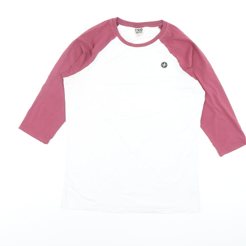 Gym+Coffee Men’s White 3/4 Sleeve Raglan T-Shirt Medium
