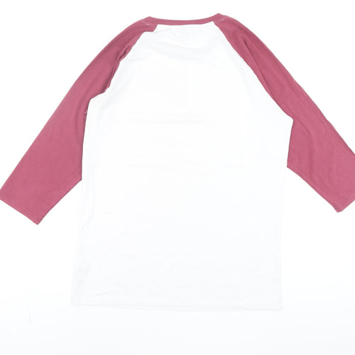 Gym+Coffee Men’s White 3/4 Sleeve Raglan T-Shirt Medium