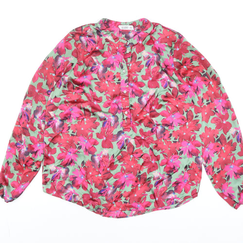 Gallery Women’s Multicoloured Floral Long Sleeve Blouse Size 12