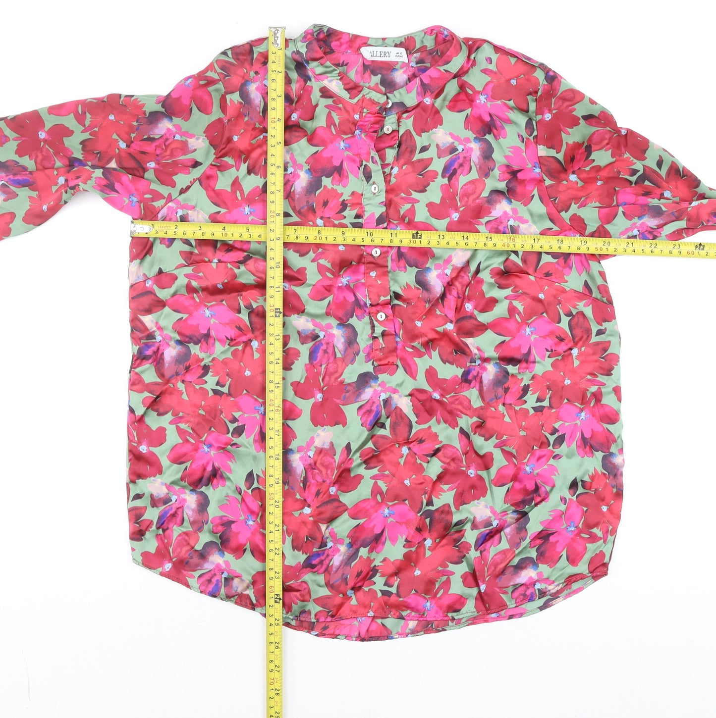 Gallery Women’s Multicoloured Floral Long Sleeve Blouse Size 12