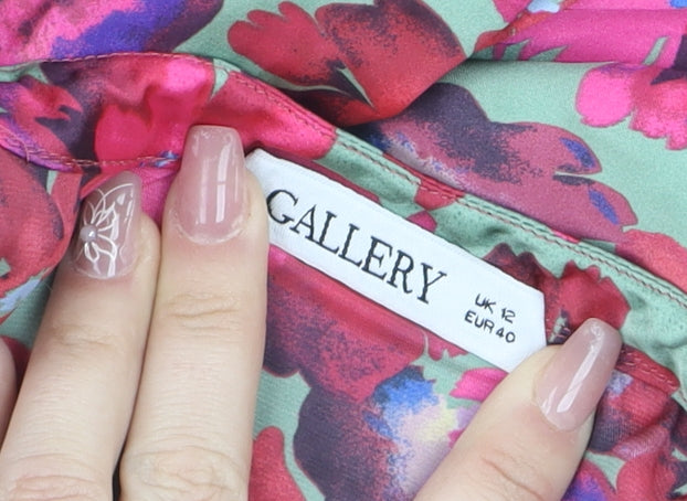 Gallery Women’s Multicoloured Floral Long Sleeve Blouse Size 12