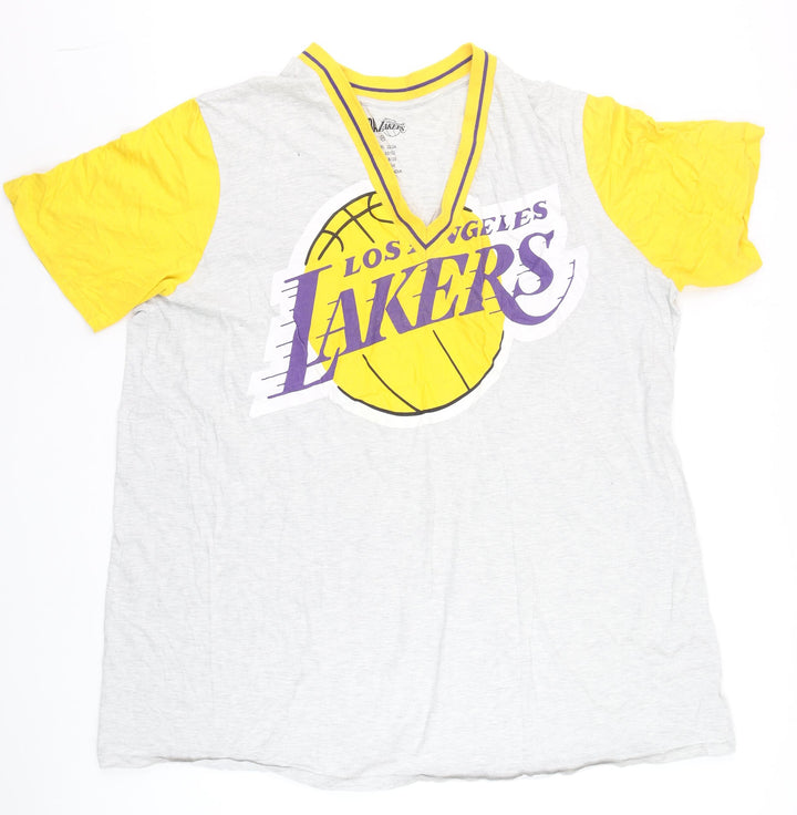 Primark Women’s Grey Los Angeles Lakers 2XL V-Neck T-Shirt