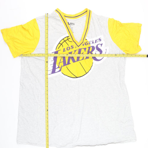 Primark Women’s Grey Los Angeles Lakers 2XL V-Neck T-Shirt