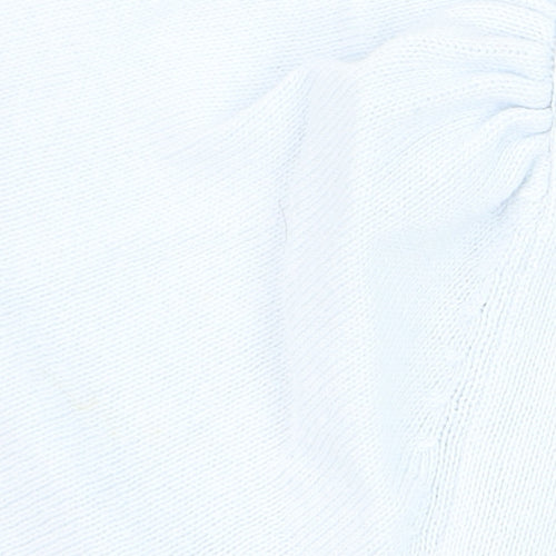 Oasis Women's White Cotton Cable-Knit 3/4 Sleeve Pullover Jumper Size S