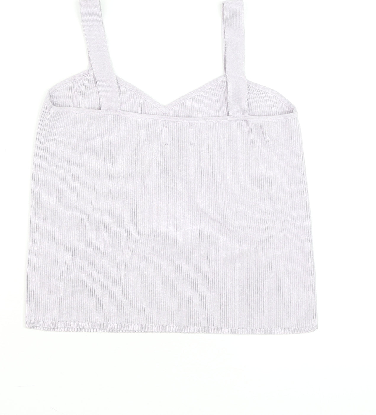 ASOS DESIGN Women Ivory Ribbed Camisole Tank Top UK 14