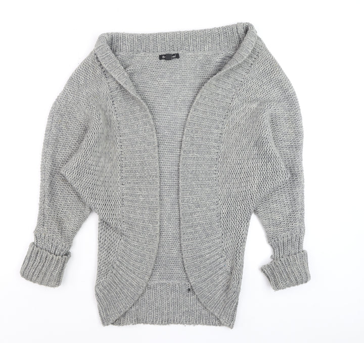 Brave Soul Women's Grey Chunky Knit Open Cardigan S Relaxed Fit