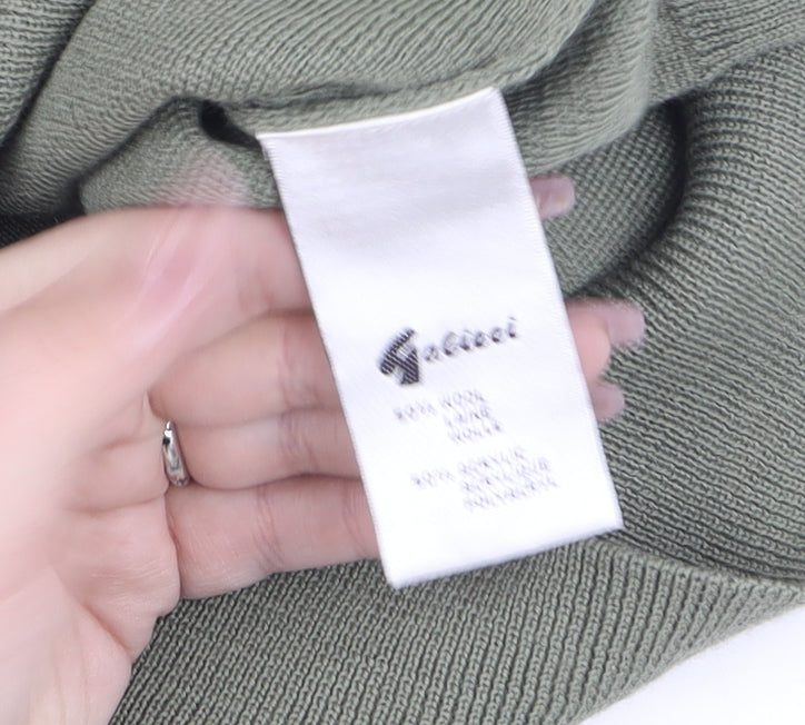 Gabicci Mens Green Wool Blend Sleeveless V-Neck Smart Casual Knit M