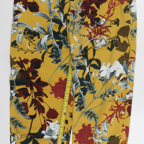 Next Women’s Yellow Floral Jogger Trousers Size 10 Polyester
