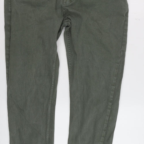 Taydigno Men’s Green Slim Fit Stretch Cotton Skinny Jeans Size 36