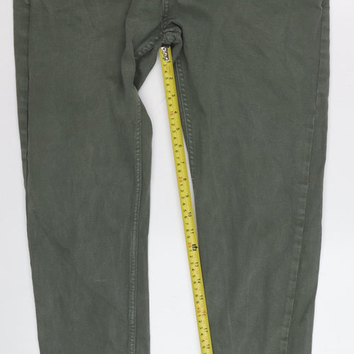 Taydigno Men’s Green Slim Fit Stretch Cotton Skinny Jeans Size 36