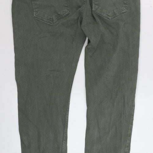 Taydigno Men’s Green Slim Fit Stretch Cotton Skinny Jeans Size 36