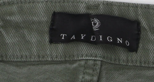 Taydigno Men’s Green Slim Fit Stretch Cotton Skinny Jeans Size 36