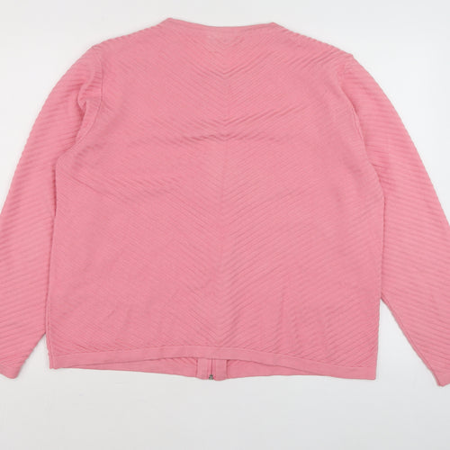 Twist Womens Pink Full Zip Knit Jumper Size 18