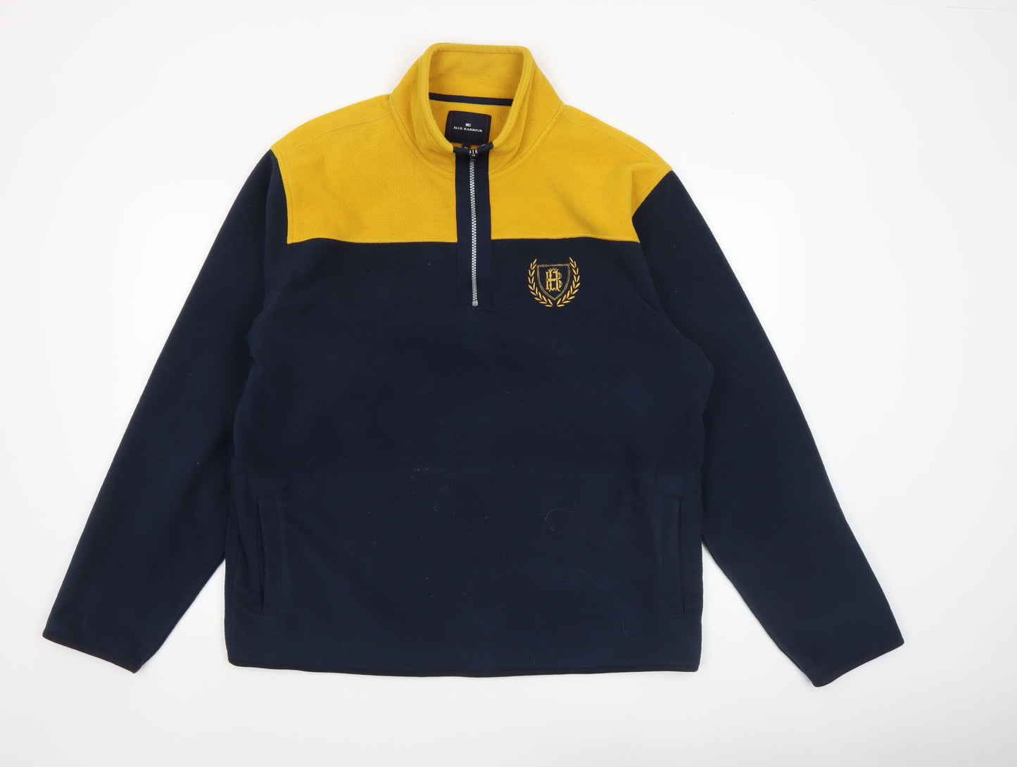 Marks and Spencer Blue Harbour Men’s Navy Fleece 1/4 Zip Sweatshirt L