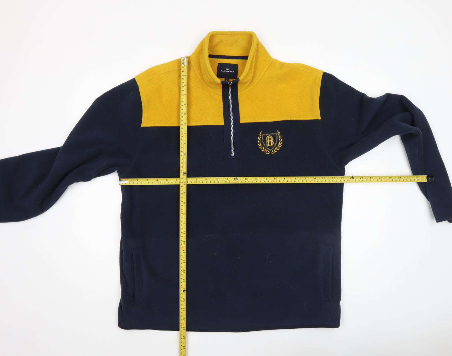 Marks and Spencer Blue Harbour Men’s Navy Fleece 1/4 Zip Sweatshirt L