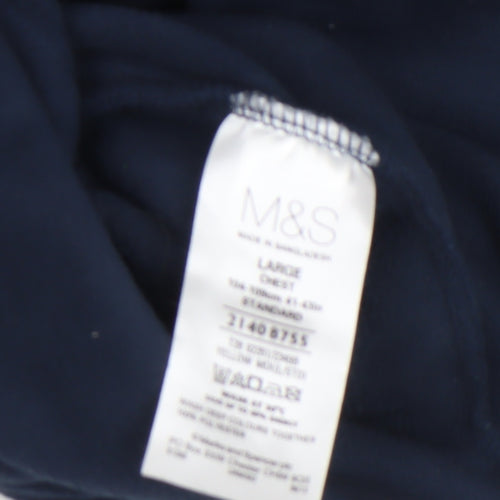 Marks and Spencer Blue Harbour Men’s Navy Fleece 1/4 Zip Sweatshirt L
