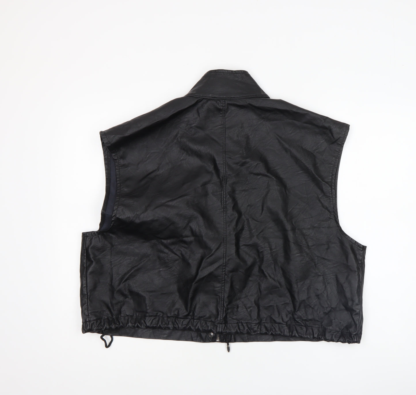 I SAW IT FIRST Women’s Black Faux Leather Biker Waistcoat Size 10