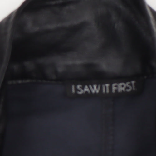 I SAW IT FIRST Women’s Black Faux Leather Biker Waistcoat Size 10