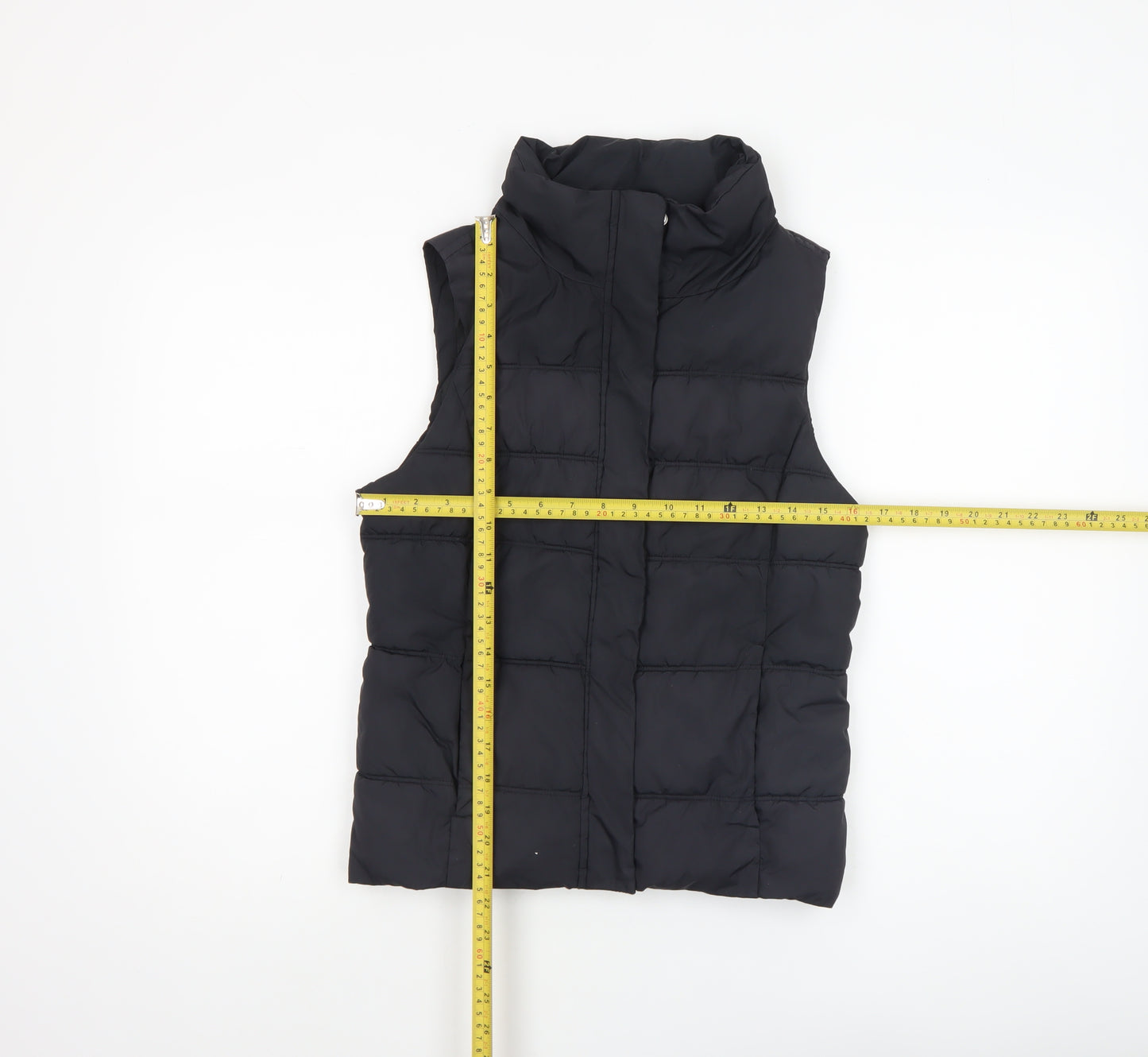 Gap Women's Black Puffer Quilted Sleeveless Waistcoat Size S