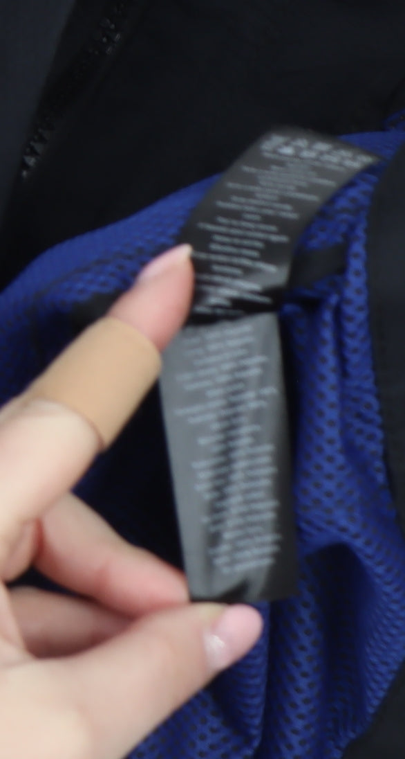 F&F Men's Black Waterproof Hooded Parka Jacket Size M